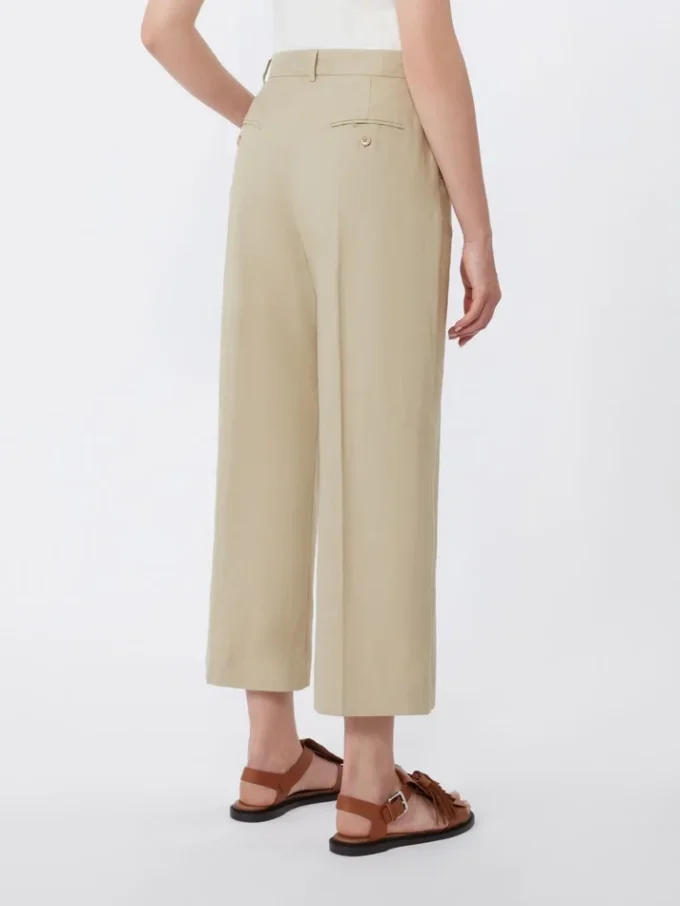 Pantalon en toile de coton et lin, couleur sable Pantalon en toile de coton et lin, couleur sable