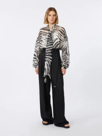 Pantalon en toile de lin, noir