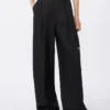 Pantalon en toile de lin, noir Pantalon en toile de lin, noir