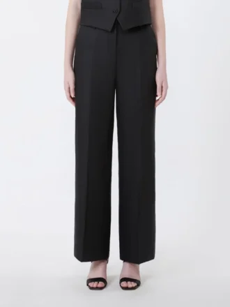 Pantalon en toile de lin, noir