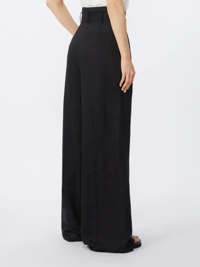 Pantalon en toile de lin, noir Pantalon en toile de lin, noir