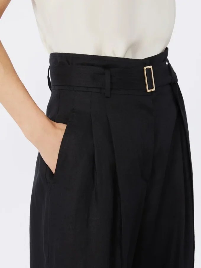 Pantalon en toile de lin, noir Pantalon en toile de lin, noir