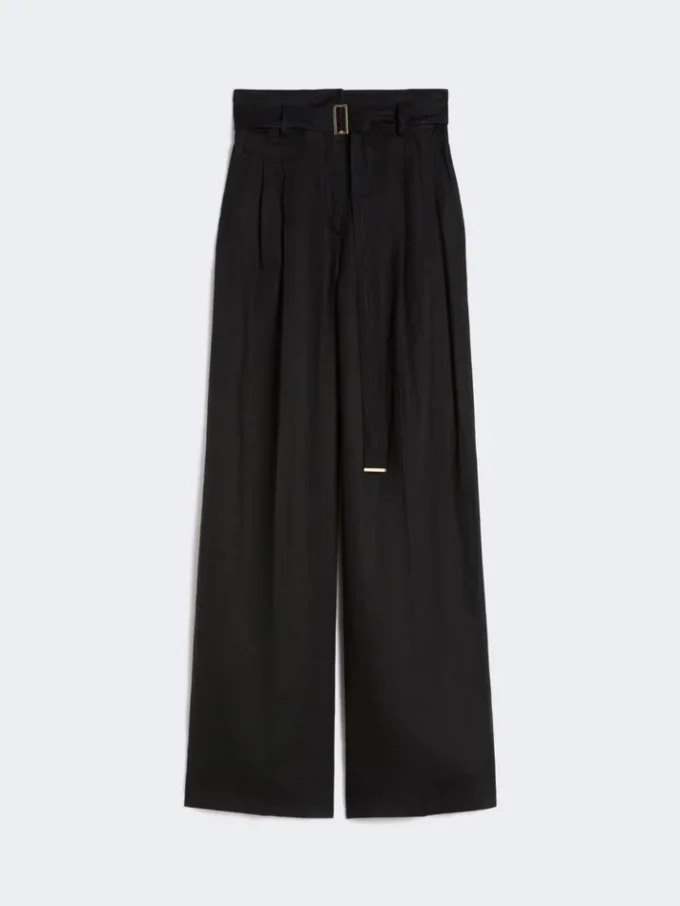 Pantalon en toile de lin, noir Pantalon en toile de lin, noir