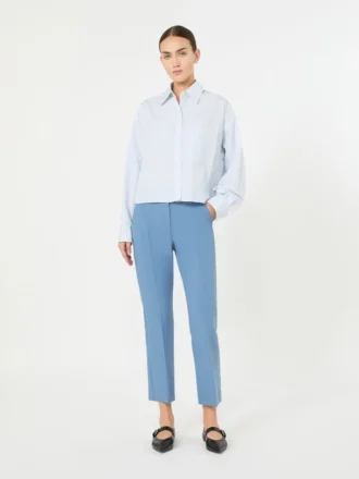 Pantalon en toile de viscose Double Face, bleu clair Pantalon en toile de viscose Double Face, bleu clair