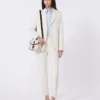 Blazer en toile mélangée viscose, ivoire Blazer en toile mélangée viscose, ivoire