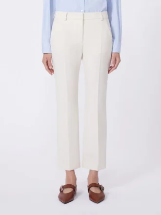 Pantalon en toile de viscose Double Face, ivoire