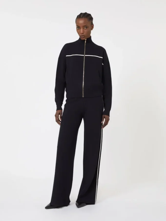 Pantalon en viscose stretch, bleu marine Pantalon en viscose stretch, bleu marine