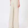 Pantalon à jambes larges en drill de lin, couleur sable Pantalon à jambes larges en drill de lin, couleur sable