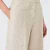 Pantalon à jambes larges en drill de lin, couleur sable Pantalon à jambes larges en drill de lin, couleur sable