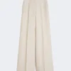 Pantalon à jambes larges en drill de lin, couleur sable Pantalon à jambes larges en drill de lin, couleur sable