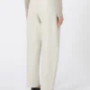 Pantalon à jambes évasées en tissu enduit, couleur sable Pantalon à jambes évasées en tissu enduit, couleur sable
