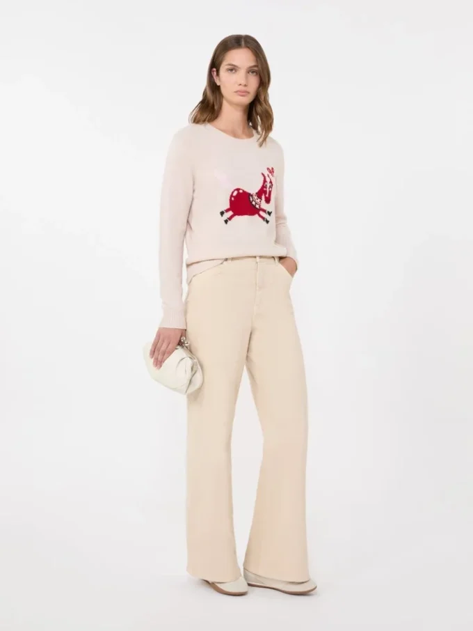 Pantalon large en coton drill, couleur sable Pantalon large en coton drill, couleur sable