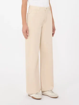 Pantalon large en coton drill, couleur sable