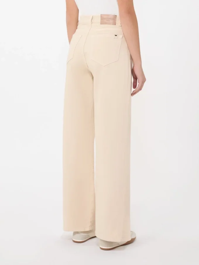 Pantalon large en coton drill, couleur sable Pantalon large en coton drill, couleur sable