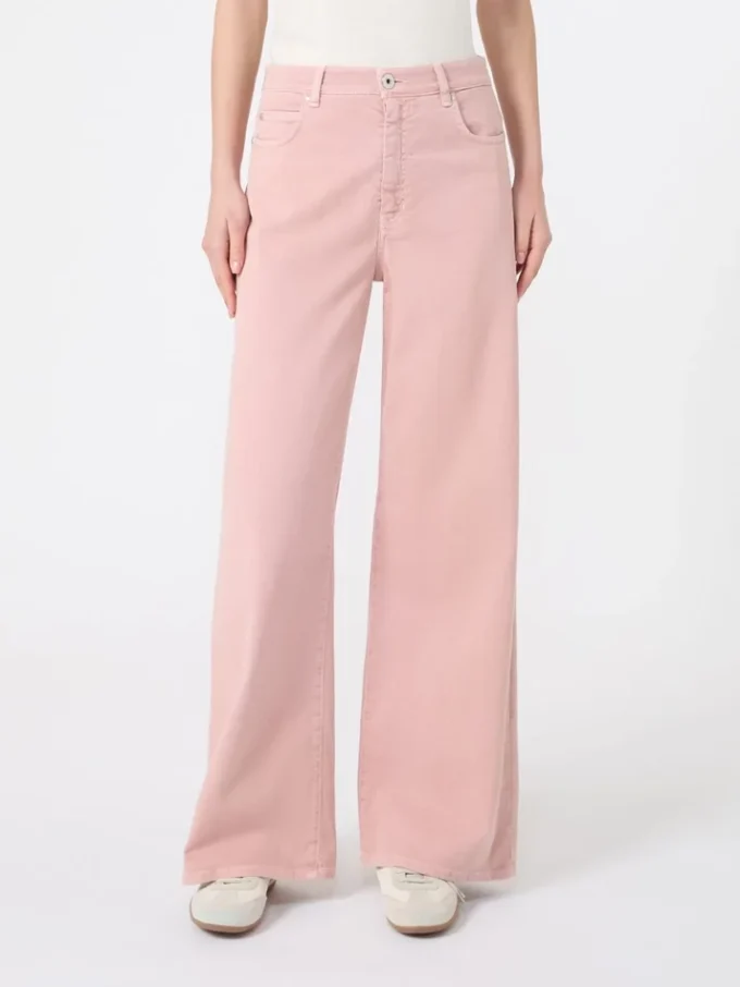 Pantalon large en coton drill, rose Pantalon large en coton drill, rose