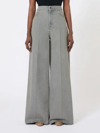 Pantalon large en denim, noir