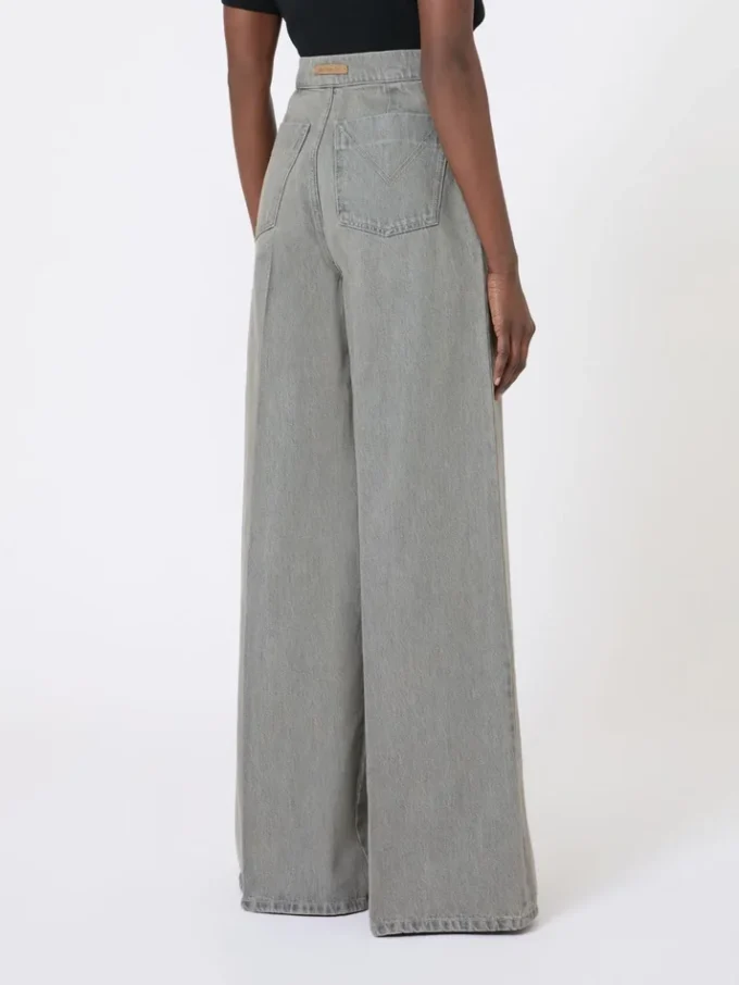 Pantalon large en denim, noir Pantalon large en denim, noir