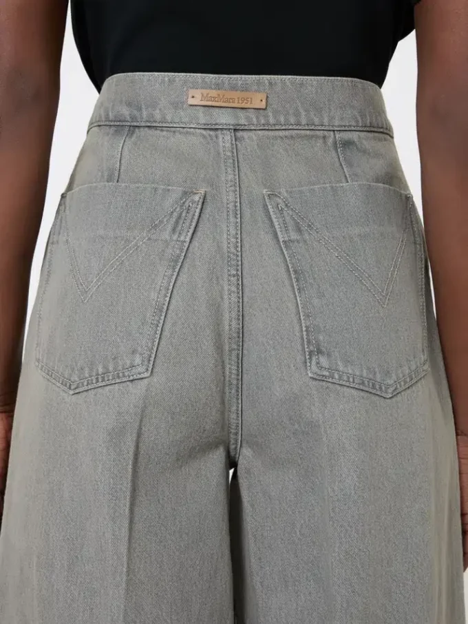Pantalon large en denim, noir Pantalon large en denim, noir