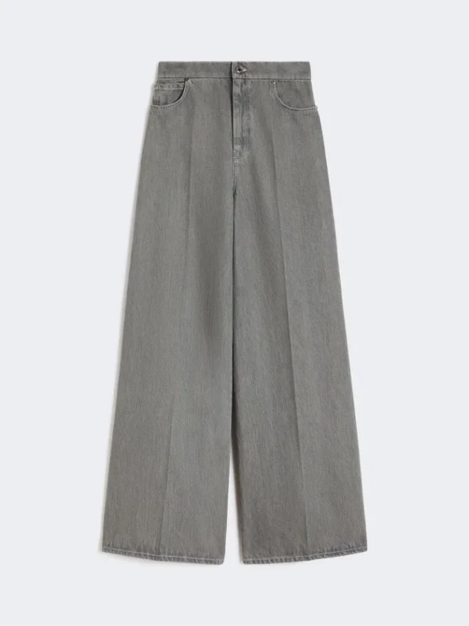 Pantalon large en denim, noir Pantalon large en denim, noir