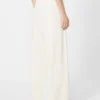 Pantalon large en laine et soie