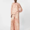 Chemise en soie imprimée, rose