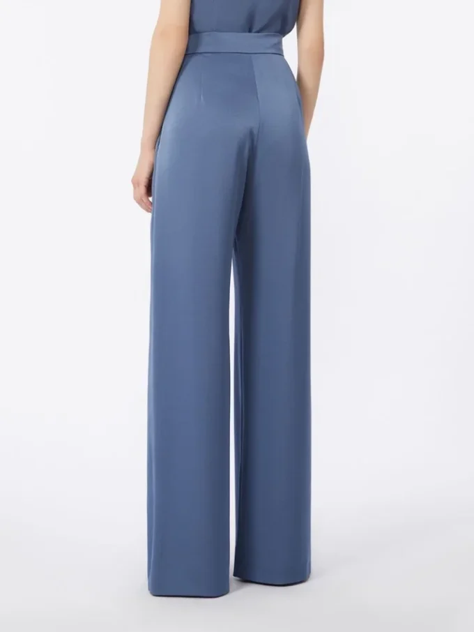 Pantalon léger en satin, couleur avio Pantalon léger en satin, couleur avio