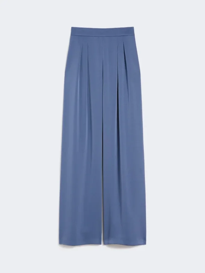 Pantalon léger en satin, couleur avio Pantalon léger en satin, couleur avio