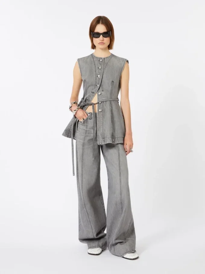 Pantalon oversize en denim noir, noir Pantalon oversize en denim noir, noir