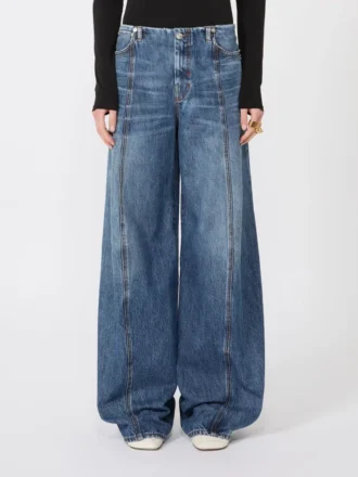 Pantalon oversize à taille basse, bleu nuit