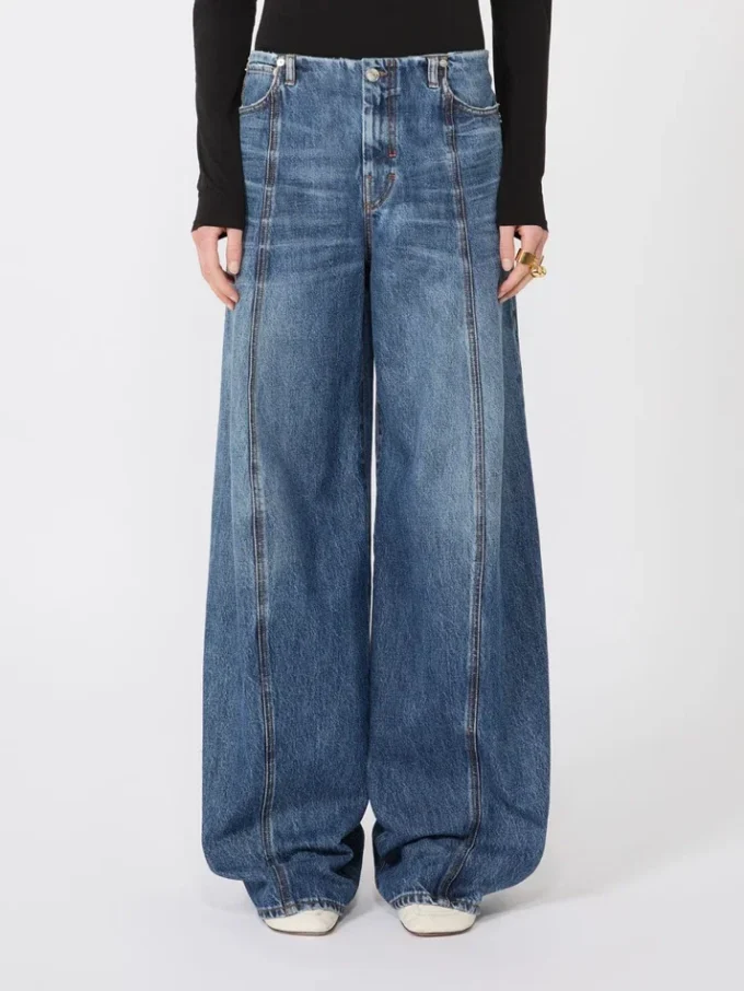Pantalon oversize à taille basse, bleu nuit Pantalon oversize à taille basse, bleu nuit