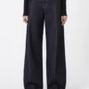 Pantalon oversize à taille basse, bleu nuit Pantalon oversize à taille basse, bleu nuit