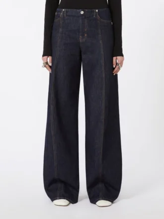 Pantalon oversize à taille basse, bleu nuit