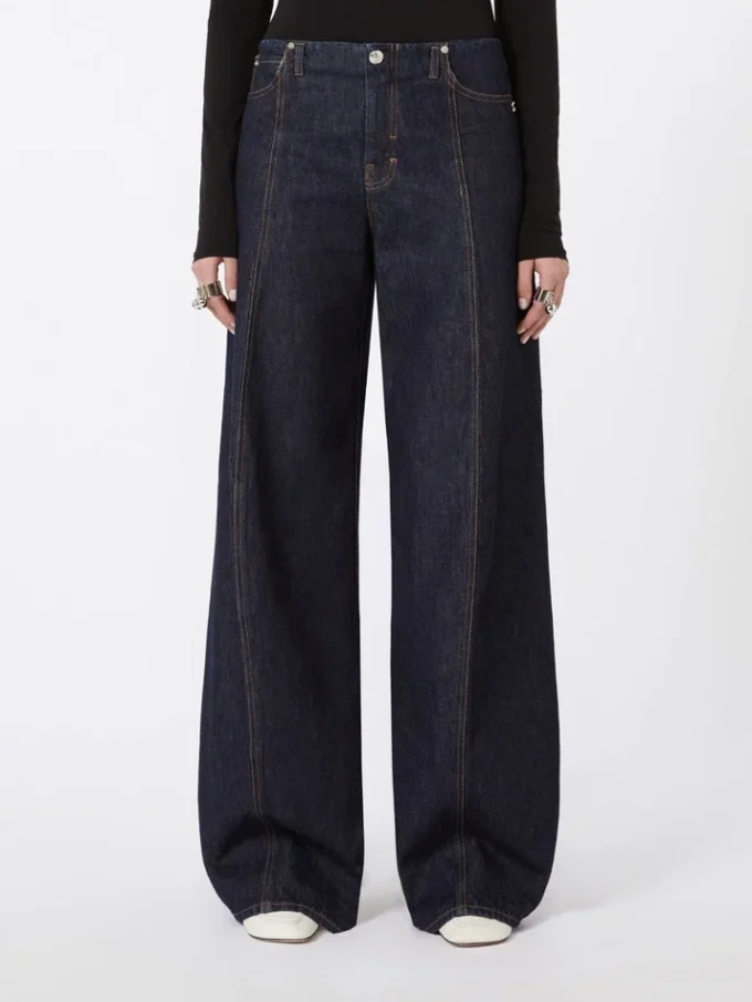 Pantalon oversize à taille basse, bleu nuit Pantalon oversize à taille basse, bleu nuit