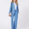 Pantalon palazzo en laine, bleu clair Pantalon palazzo en laine, bleu clair