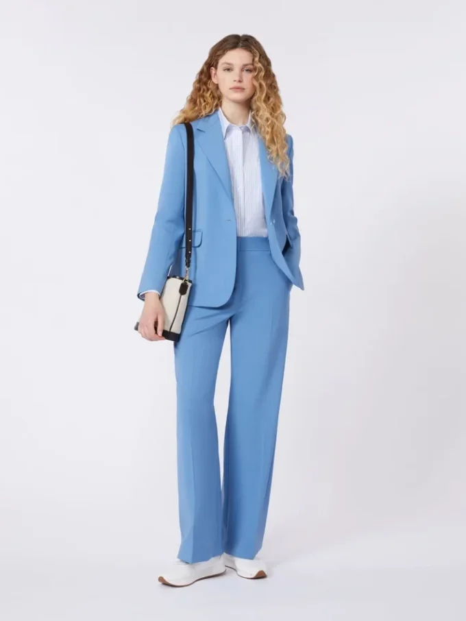 Pantalon palazzo en laine, bleu clair Pantalon palazzo en laine, bleu clair