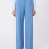 Pantalon palazzo en laine, bleu clair Pantalon palazzo en laine, bleu clair