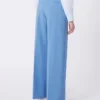 Pantalon palazzo en laine, bleu clair Pantalon palazzo en laine, bleu clair