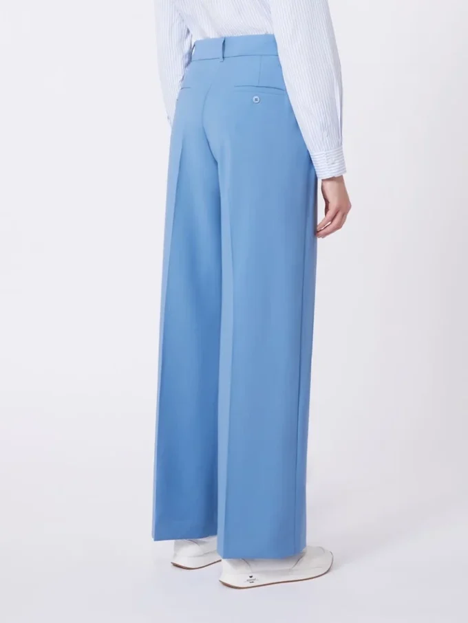Pantalon palazzo en laine, bleu clair Pantalon palazzo en laine, bleu clair