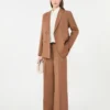 Pantalon palazzo en laine, couleur tabac Pantalon palazzo en laine, couleur tabac