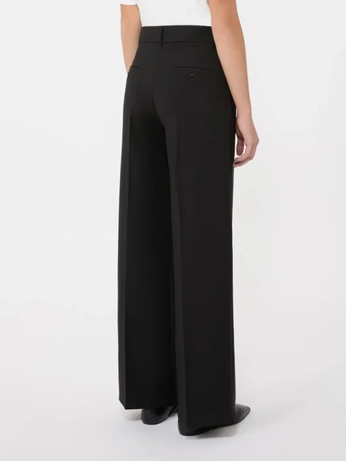 Pantalon palazzo en laine, noir Pantalon palazzo en laine, noir