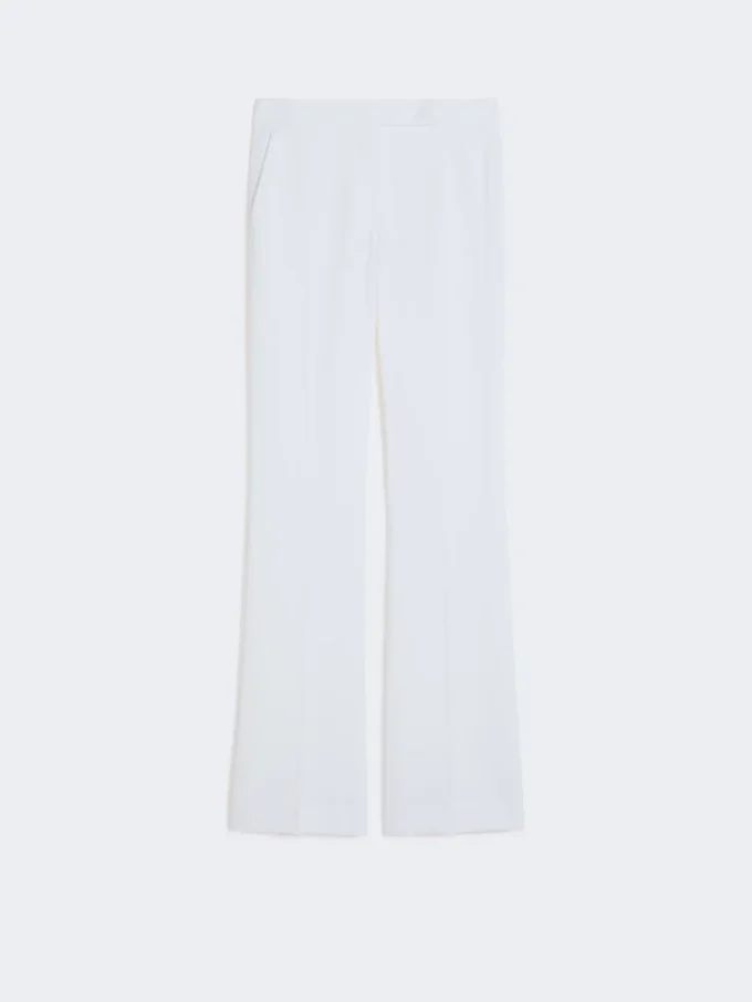 Pantalon slim en crêpe de coton, blanc optique Pantalon slim en crêpe de coton, blanc optique