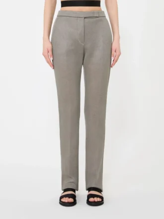 Pantalon slim en jersey maillé, gris moyen Pantalon slim en jersey maillé, gris moyen