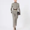 Pantalon slim en laine, mohair et soie, gris moyen Pantalon slim en laine, mohair et soie, gris moyen