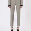 Pantalon slim en laine, mohair et soie, gris moyen Pantalon slim en laine, mohair et soie, gris moyen