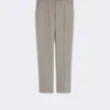 Pantalon slim en laine, mohair et soie, gris moyen Pantalon slim en laine, mohair et soie, gris moyen
