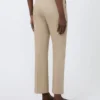 Pantalon slim en satin de coton, kaki Pantalon slim en satin de coton, kaki
