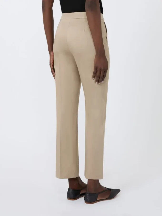 Pantalon slim en satin de coton, kaki Pantalon slim en satin de coton, kaki