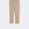 Pantalon slim en satin de coton, kaki Pantalon slim en satin de coton, kaki