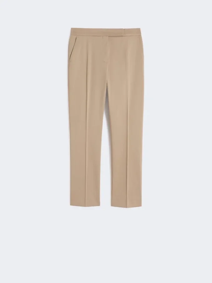 Pantalon slim en satin de coton, kaki Pantalon slim en satin de coton, kaki