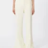 Pantalon évasé ajusté en viscose, ivoire Pantalon évasé ajusté en viscose, ivoire